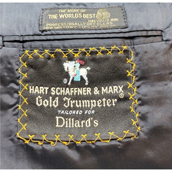 mens sport coat 42R suit jacket 42 r blazer blue Hart Schaffner Marx Trumpeter - Picture 3 of 7